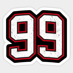 Number Ninety Nine 99 Sticker